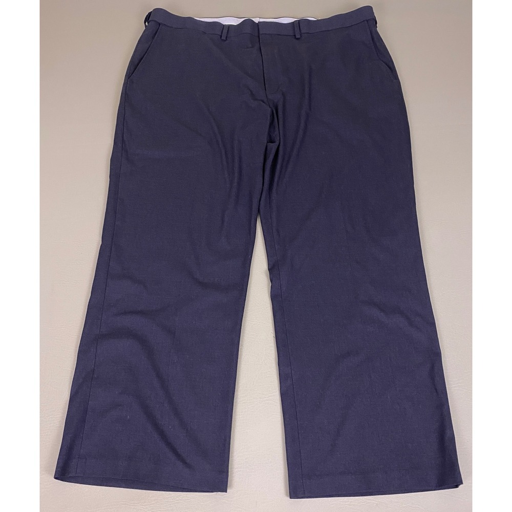 J.M. Haggar Dress Pants Slacks Men's Size 44x29 Classic Fit Navy Blue Stretch